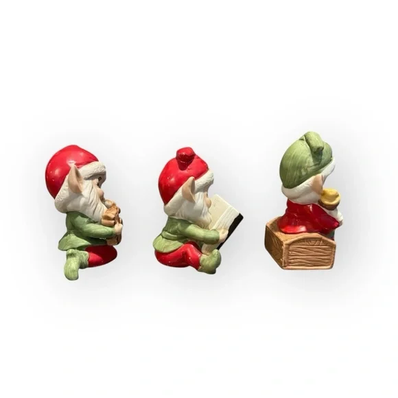 Homco Trio of Vintage Christmas Elves - Picture 4 of 5